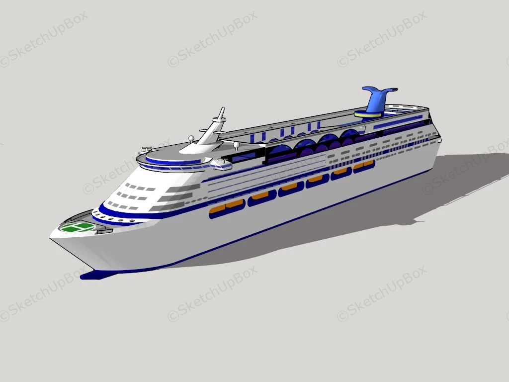 Cruise Ship sketchup model preview - SketchupBox