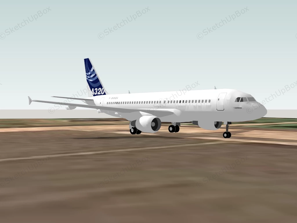 Airbus A320 Airliner sketchup model preview - SketchupBox