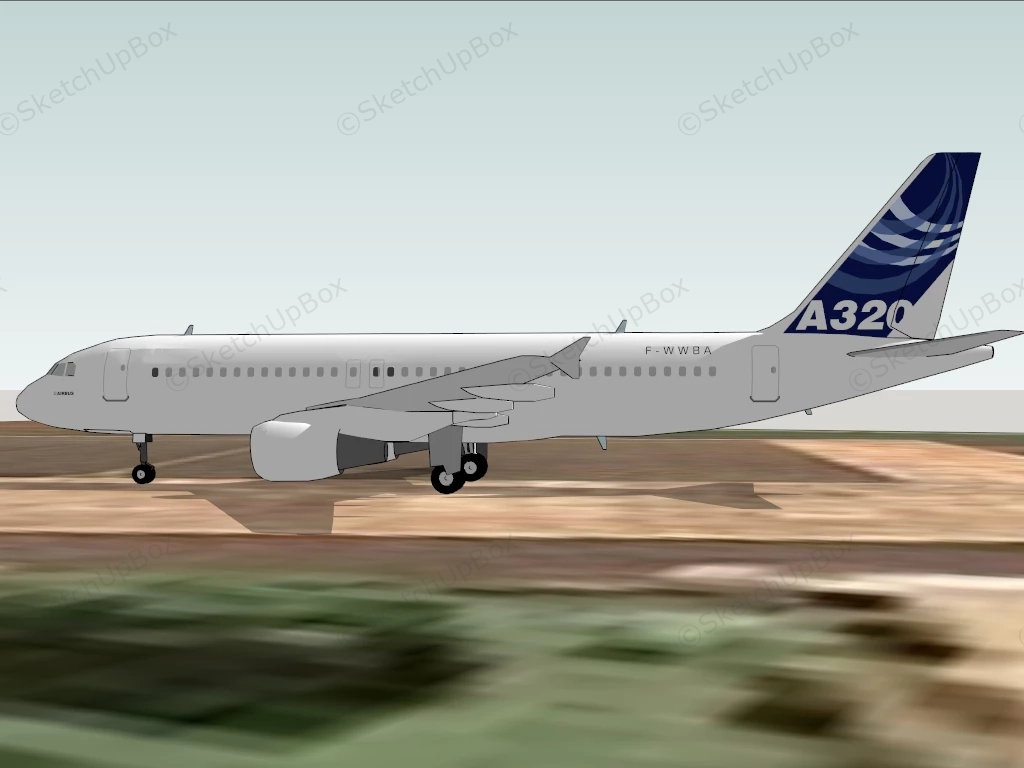 Airbus A320 Airliner sketchup model preview - SketchupBox