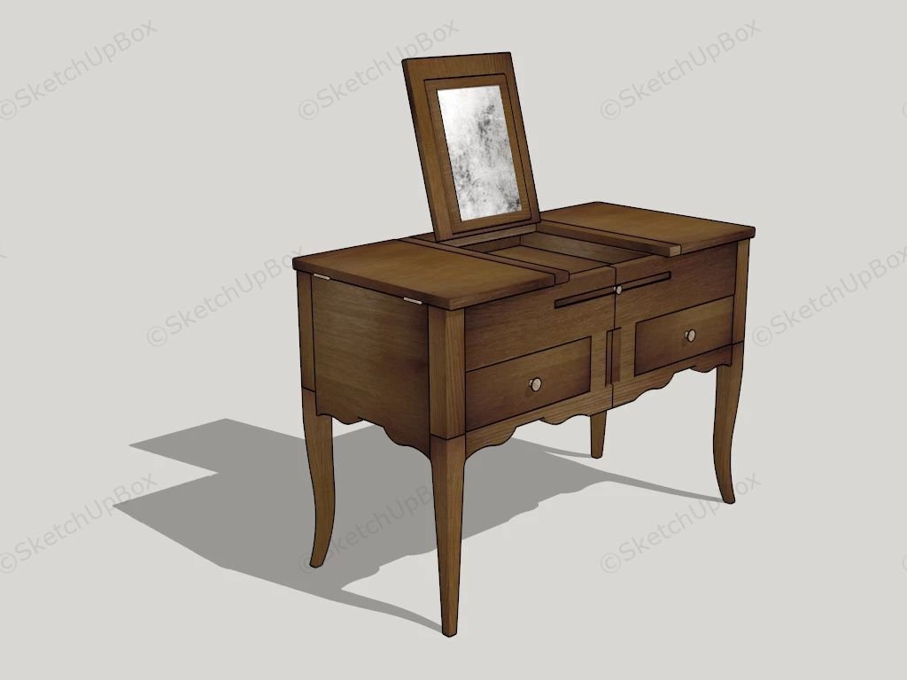 Vintage Vanity Dressing Table sketchup model preview - SketchupBox