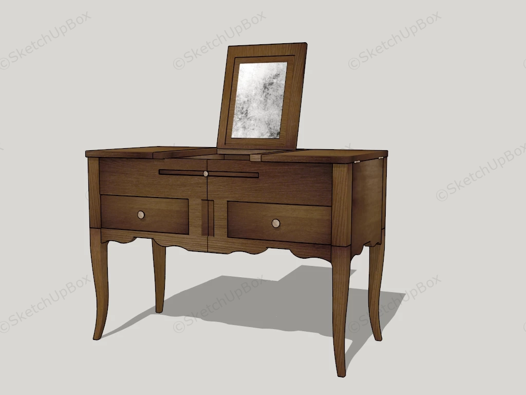 Vintage Vanity Dressing Table sketchup model preview - SketchupBox