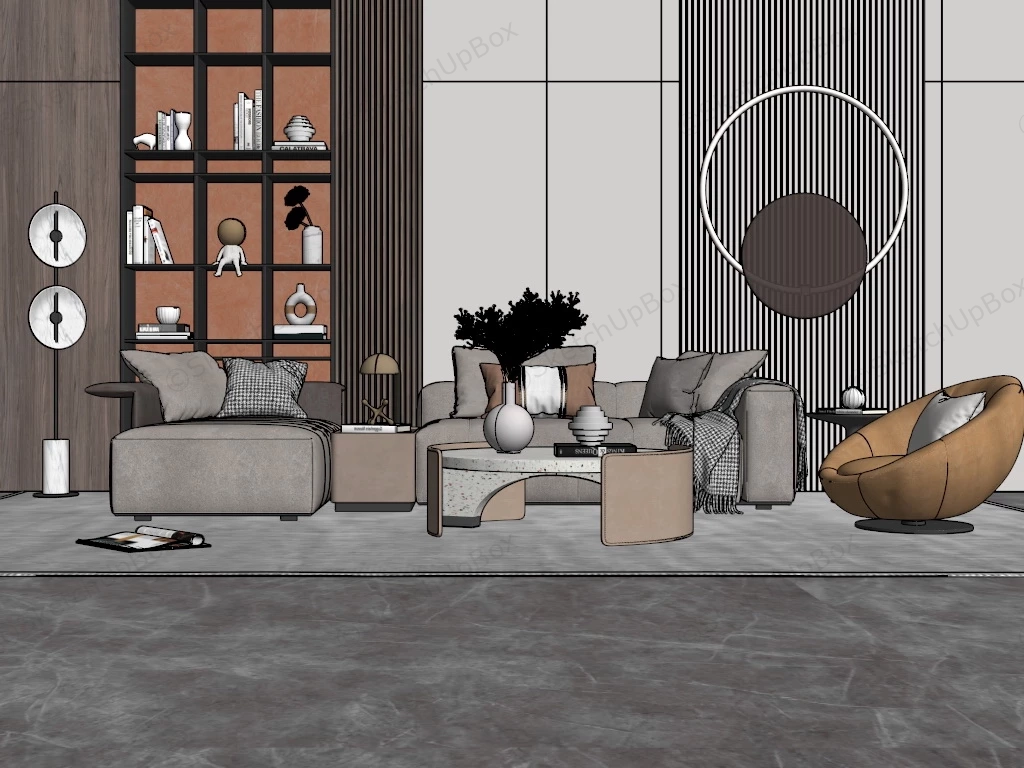 Middle Class Living Room Ideas sketchup model preview - SketchupBox