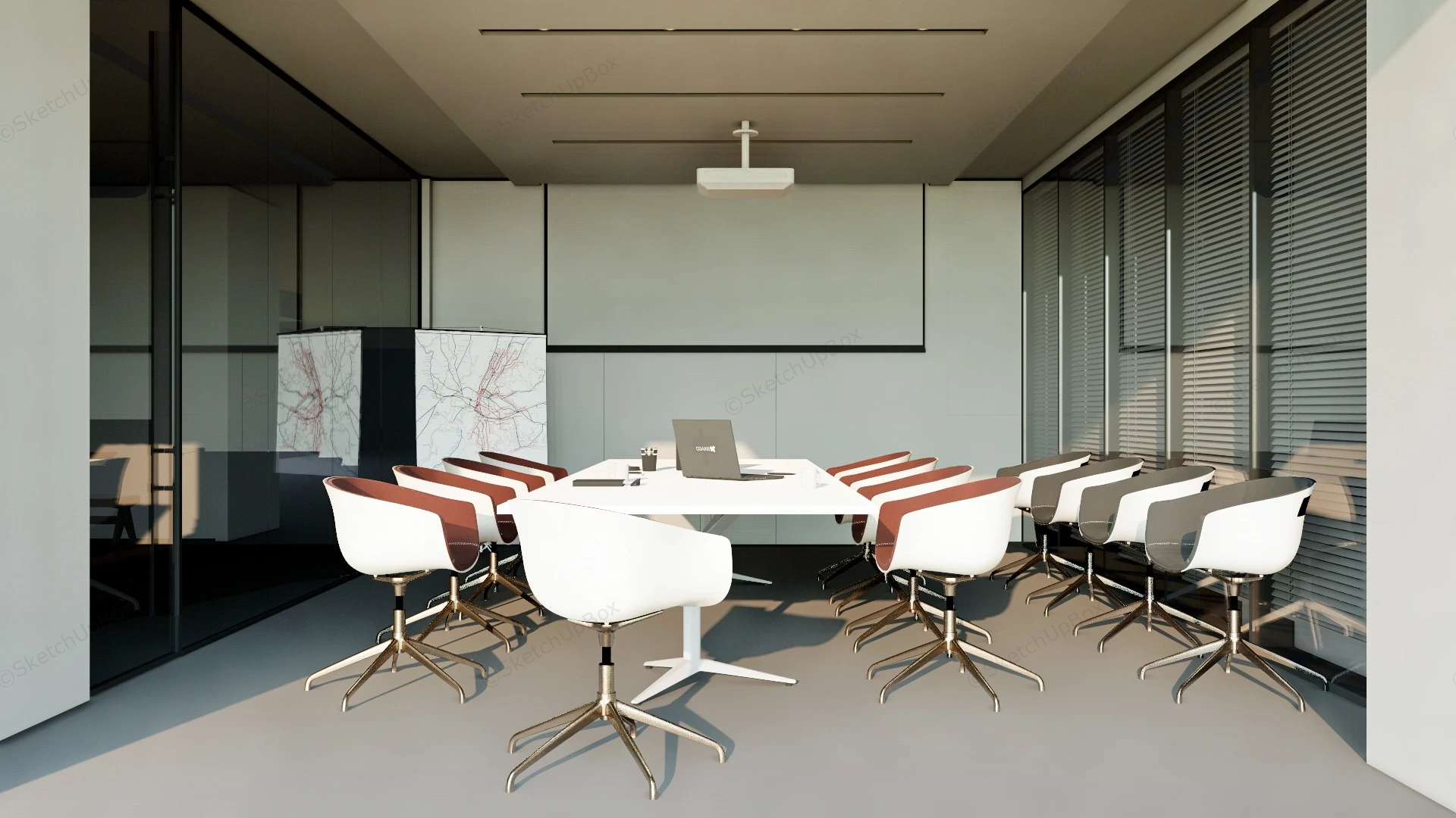 Office Meeting Room Interior Design sketchup model preview - SketchupBox