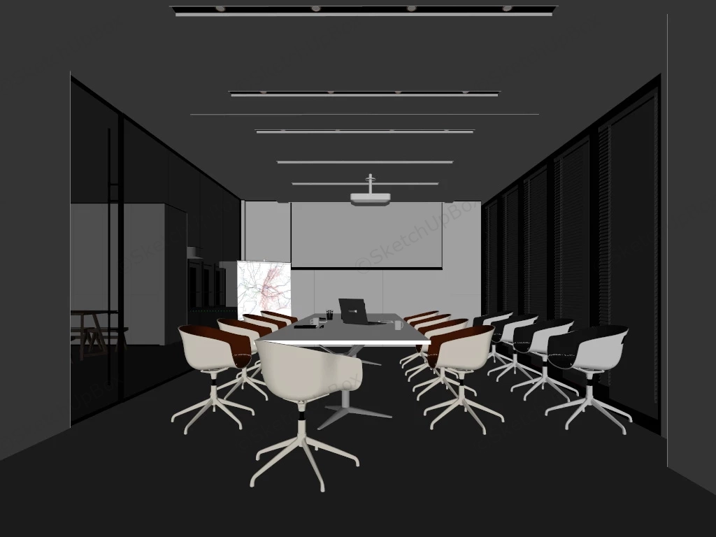 Office Meeting Room Interior Design sketchup model preview - SketchupBox