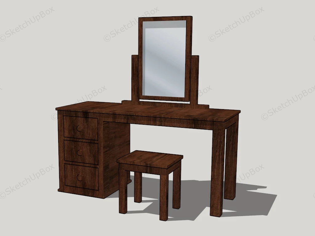 Rustic Dressing Table Set sketchup model preview - SketchupBox