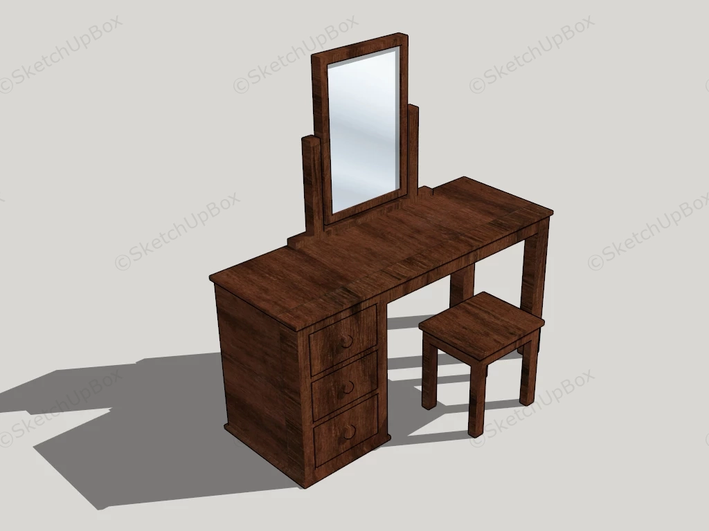 Rustic Dressing Table Set sketchup model preview - SketchupBox