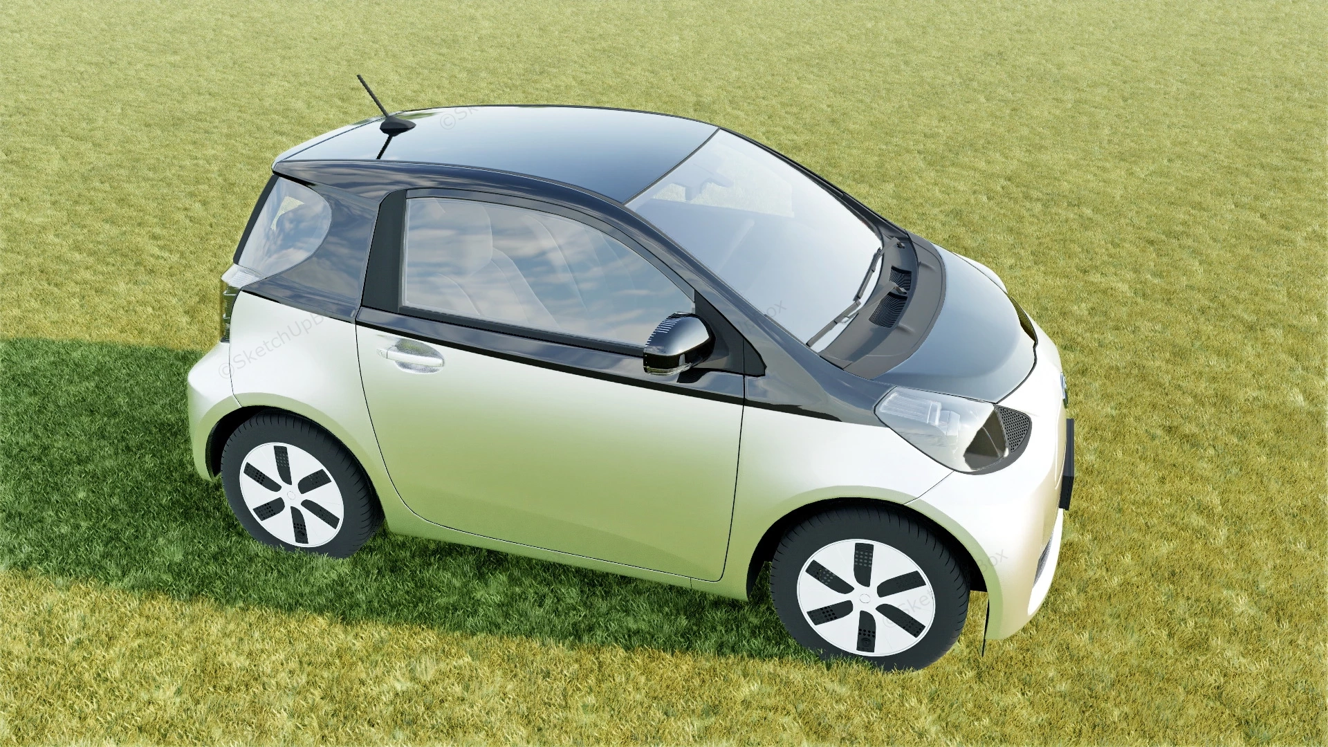 Toyota IQ EV sketchup model preview - SketchupBox