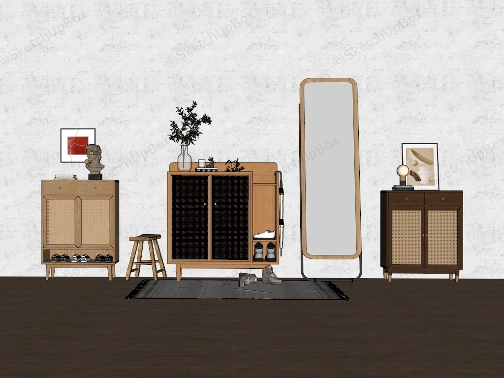 Entryway Shoe Cabinets sketchup model preview - SketchupBox