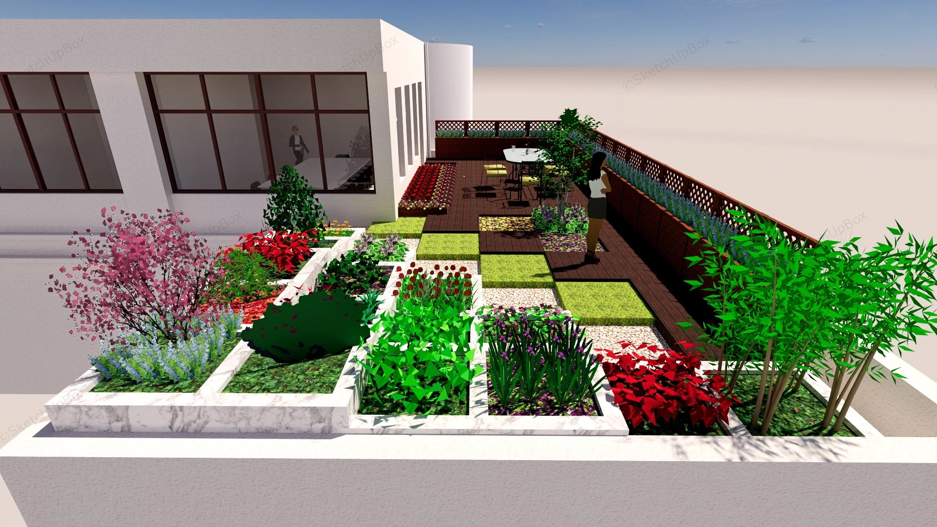 Terrace Garden Idea sketchup model preview - SketchupBox