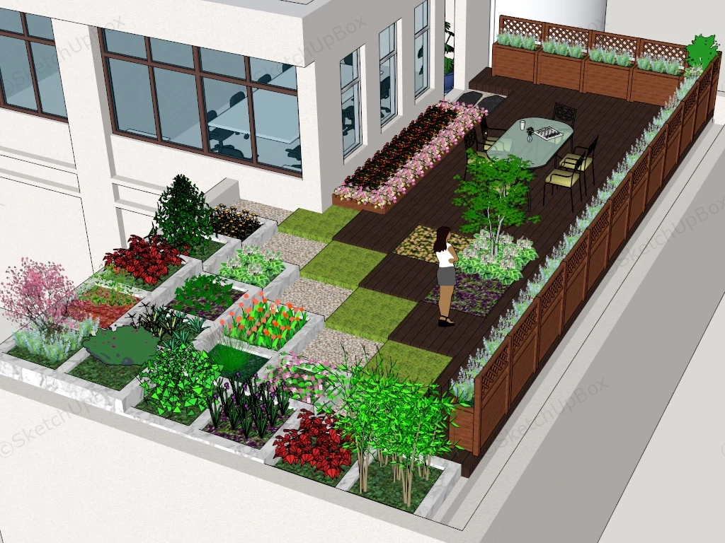 Terrace Garden Idea sketchup model preview - SketchupBox