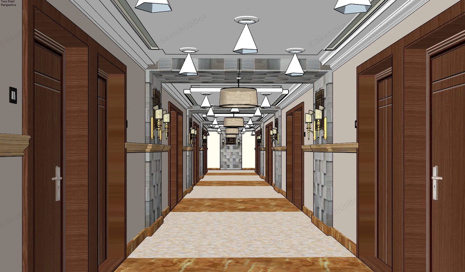 Hotel Room Corridor sketchup model preview - SketchupBox