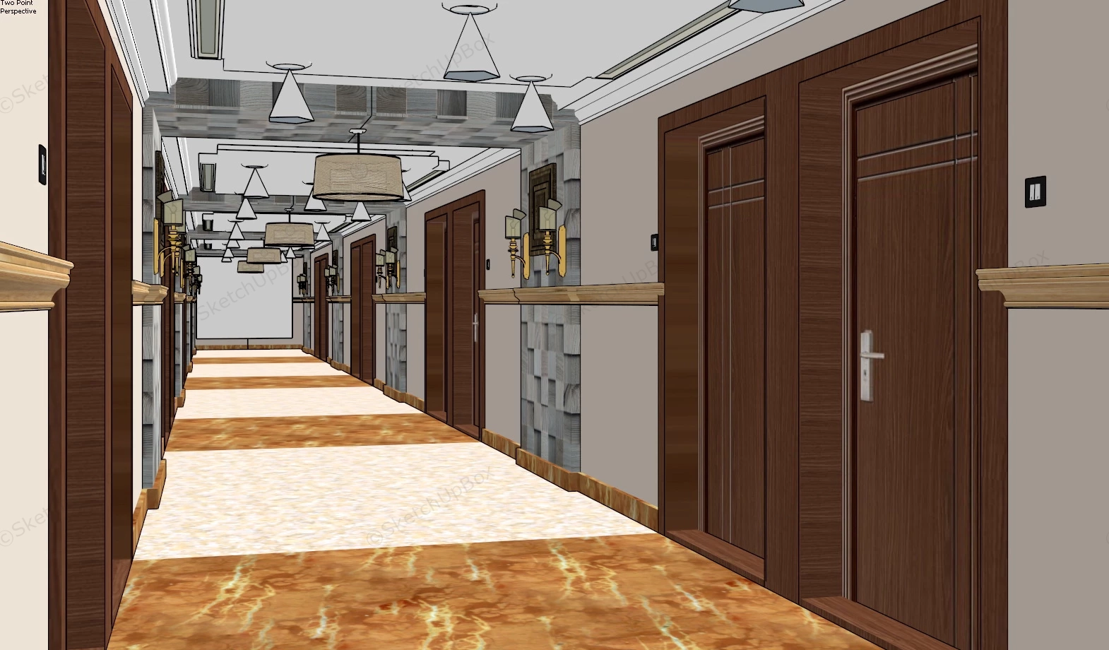 Hotel Room Corridor sketchup model preview - SketchupBox