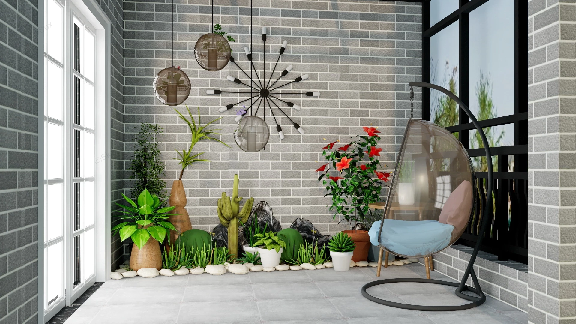 Small Balcony Garden Ideas sketchup model preview - SketchupBox