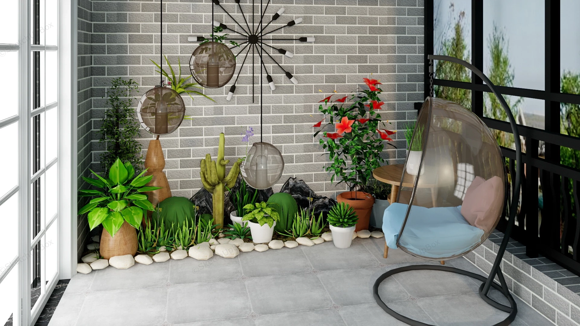 Small Balcony Garden Ideas sketchup model preview - SketchupBox