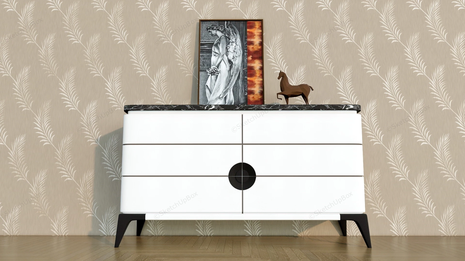 White Dresser For Bedroom sketchup model preview - SketchupBox