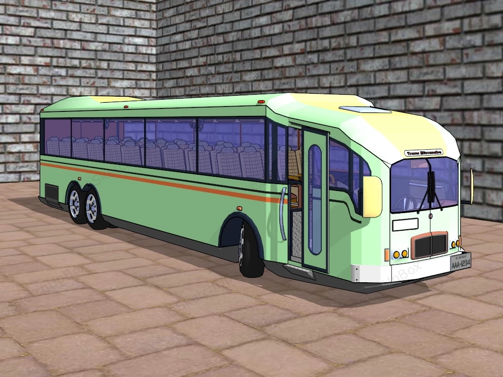 Old Coach Bus sketchup model preview - SketchupBox