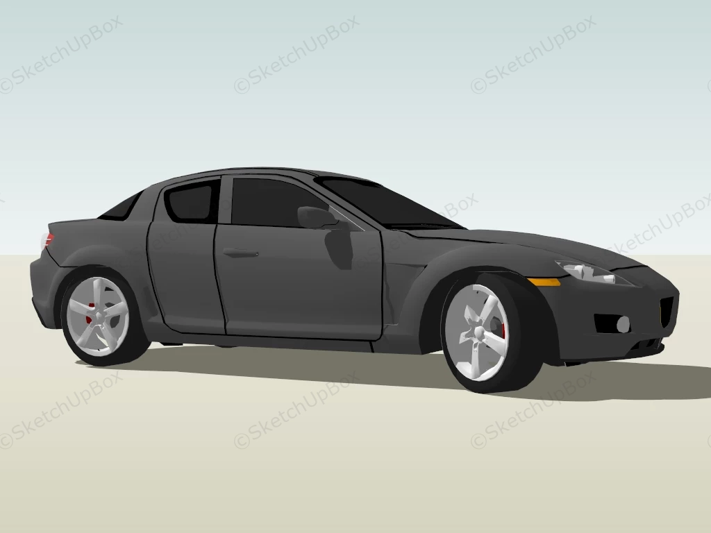 Mazda RX 8 Black sketchup model preview - SketchupBox