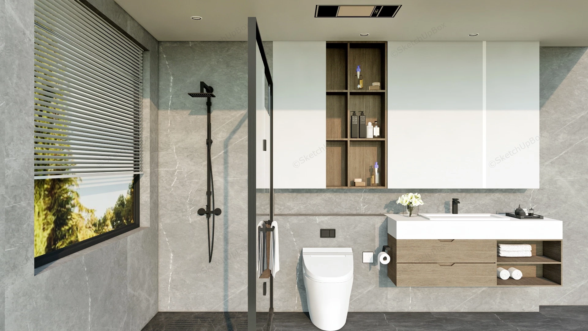 Modern Small Bathroom Remodel sketchup model preview - SketchupBox