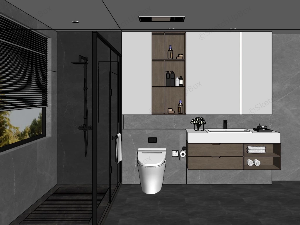 Modern Small Bathroom Remodel sketchup model preview - SketchupBox