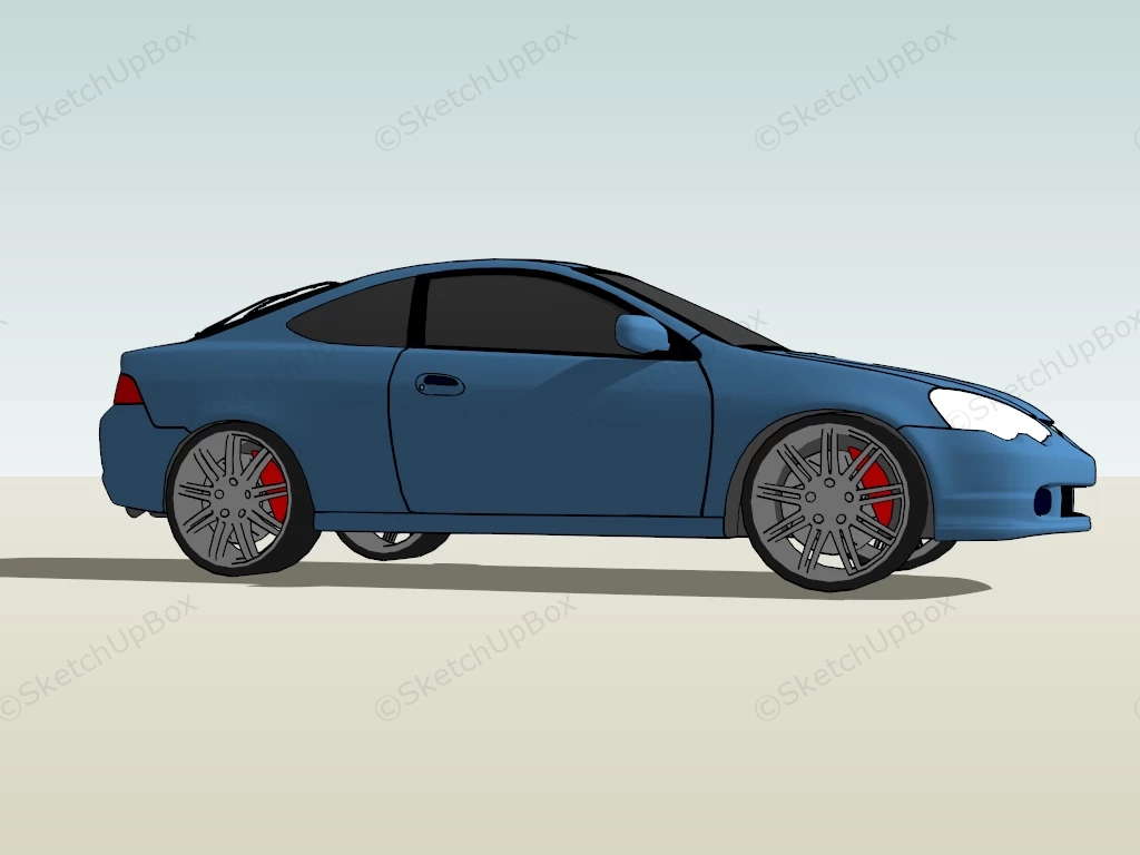 Honda Integra Blue sketchup model preview - SketchupBox