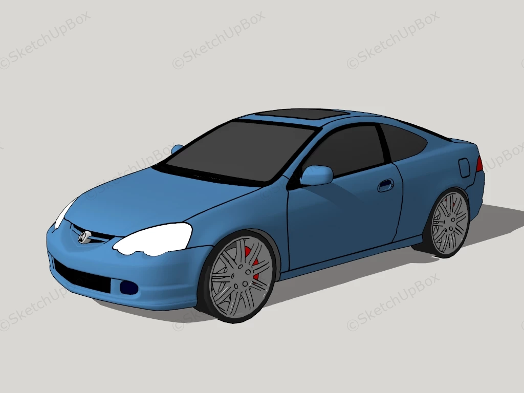 Honda Integra Blue sketchup model preview - SketchupBox