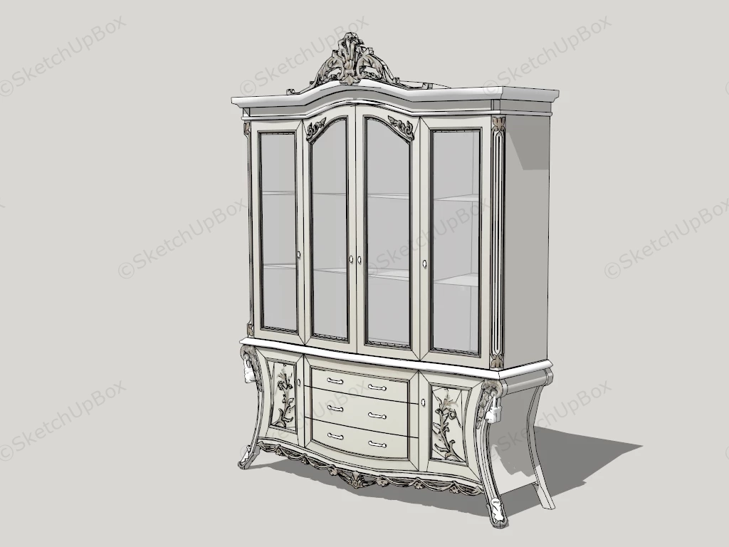 Vintage Display Cabinet sketchup model preview - SketchupBox