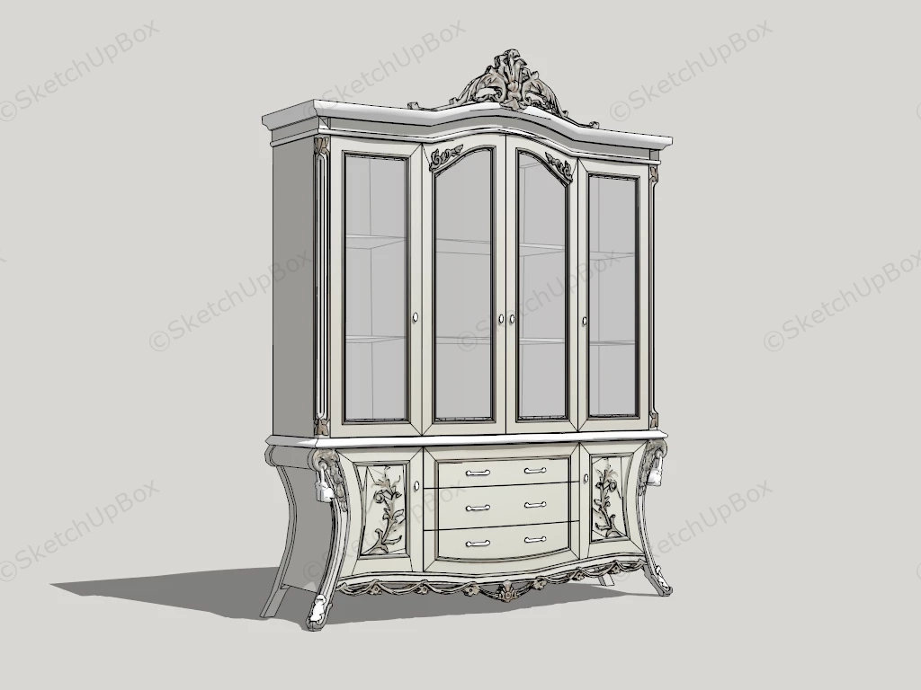 Vintage Display Cabinet sketchup model preview - SketchupBox