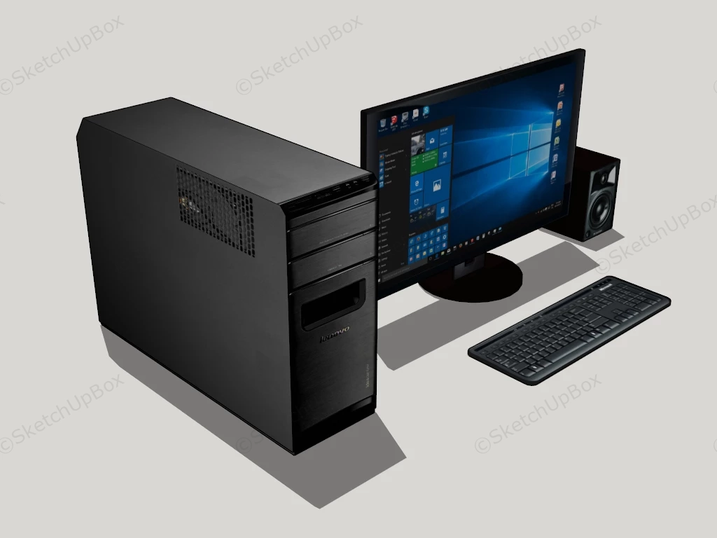 Lenovo PC Desktop Computer sketchup model preview - SketchupBox