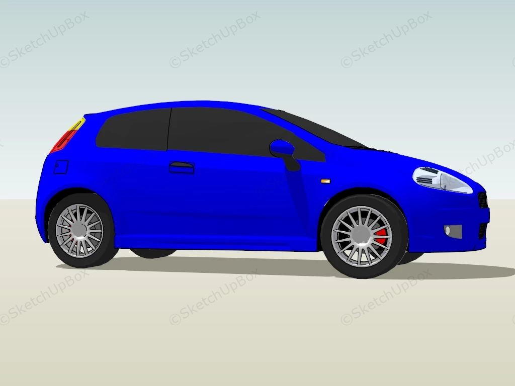 Fiat Grande Punto sketchup model preview - SketchupBox