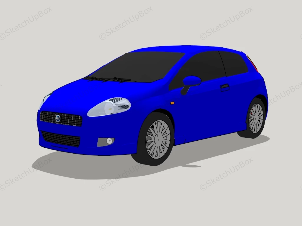 Fiat Grande Punto sketchup model preview - SketchupBox