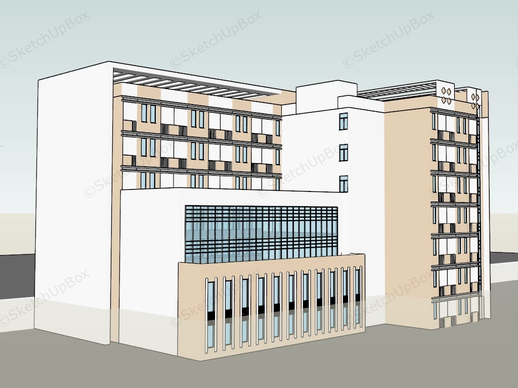 Classroom Building Design Exterior sketchup model preview - SketchupBox