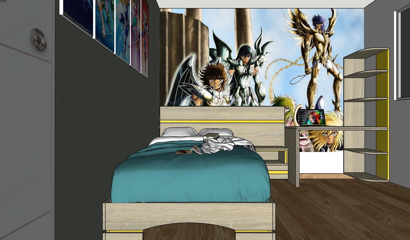 Saint Seiya Boy Bedroom sketchup model preview - SketchupBox