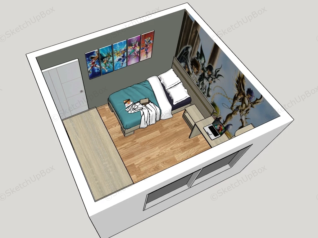 Saint Seiya Boy Bedroom sketchup model preview - SketchupBox