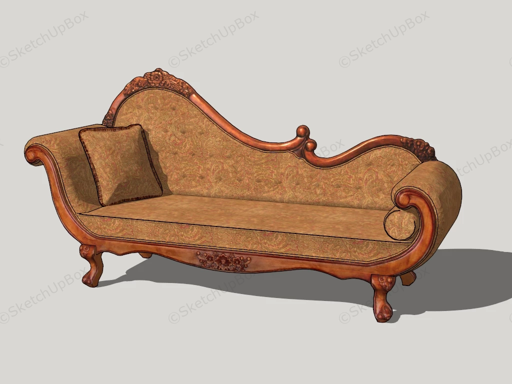 Victorian Chaise Longue sketchup model preview - SketchupBox