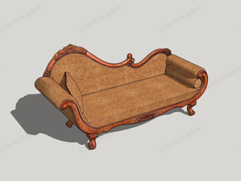 Victorian Chaise Longue sketchup model preview - SketchupBox