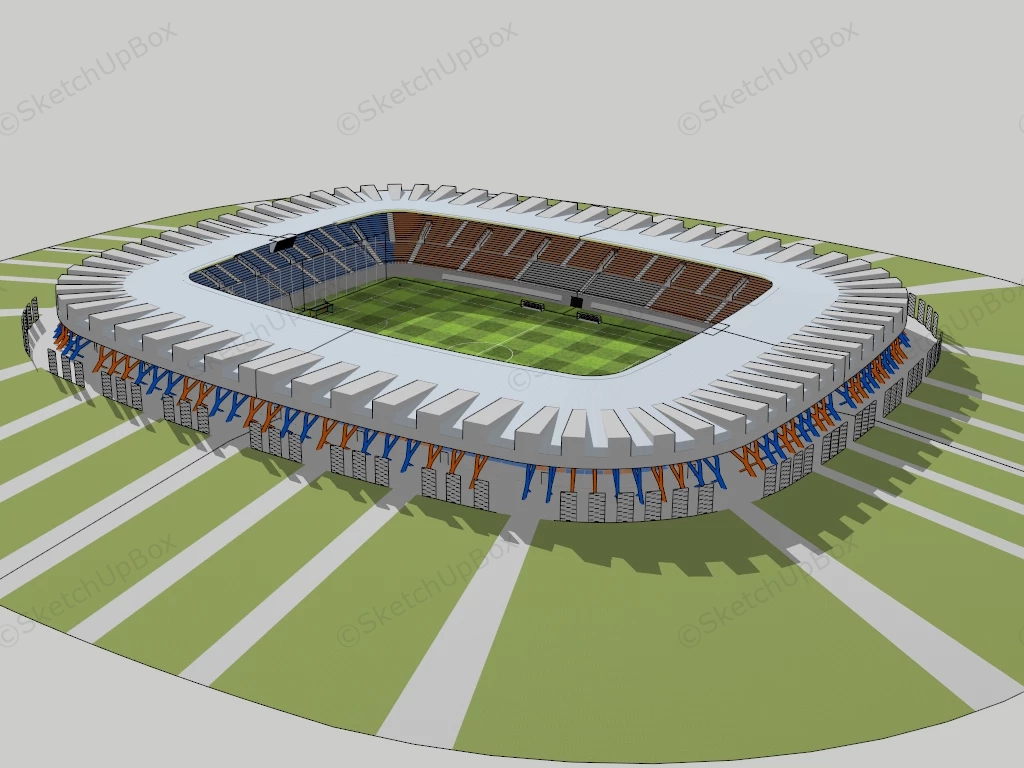 Football Stadium Architecture sketchup model preview - SketchupBox