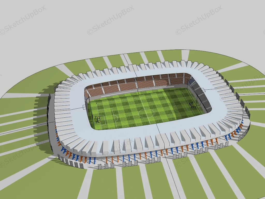 Football Stadium Architecture sketchup model preview - SketchupBox