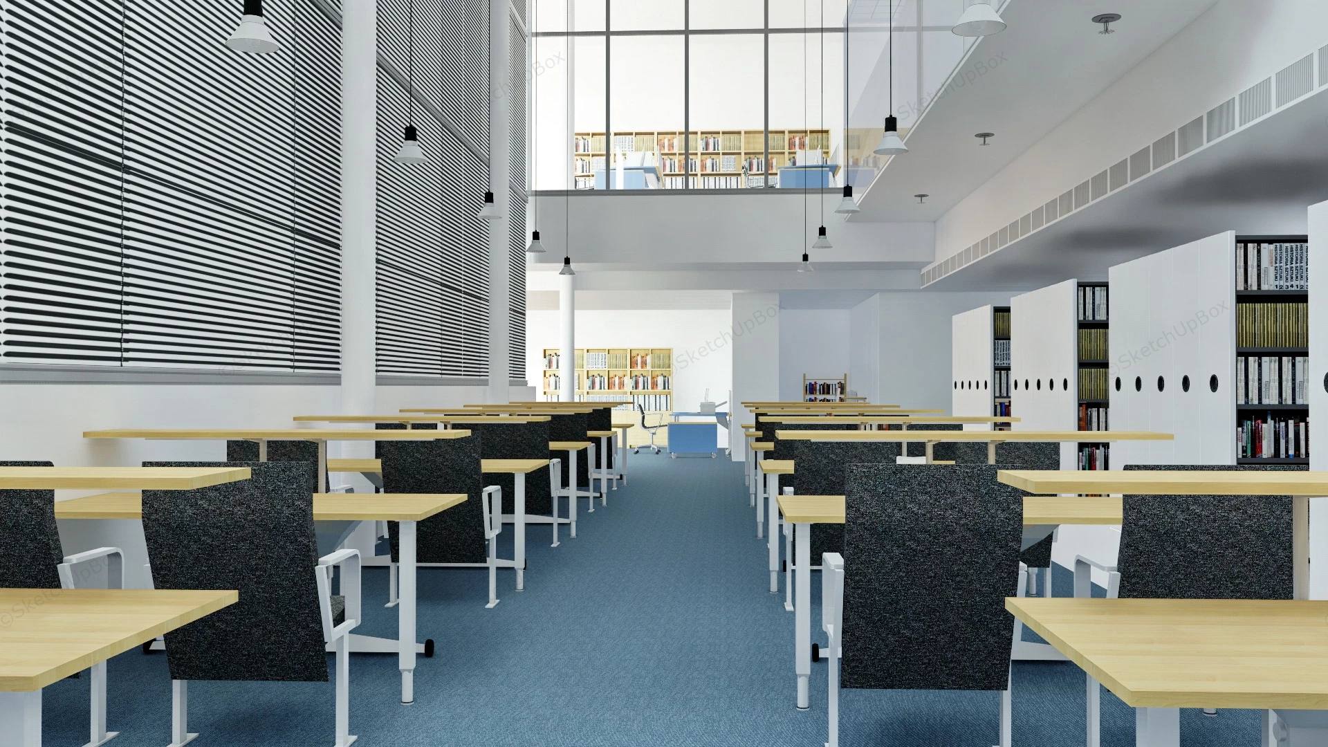 Library Interior Reading Room sketchup model preview - SketchupBox