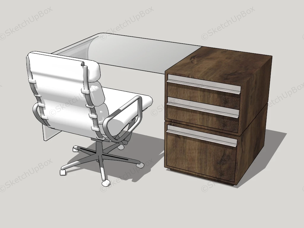 Acrylic Desk And Chair sketchup model preview - SketchupBox