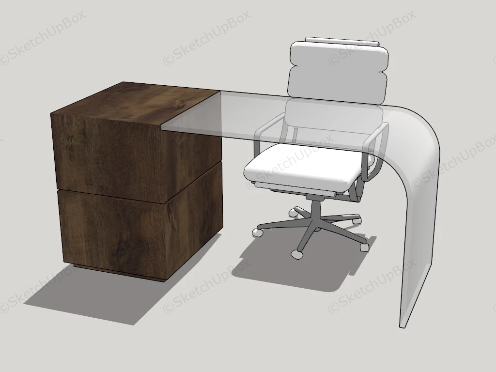 Acrylic Desk And Chair sketchup model preview - SketchupBox