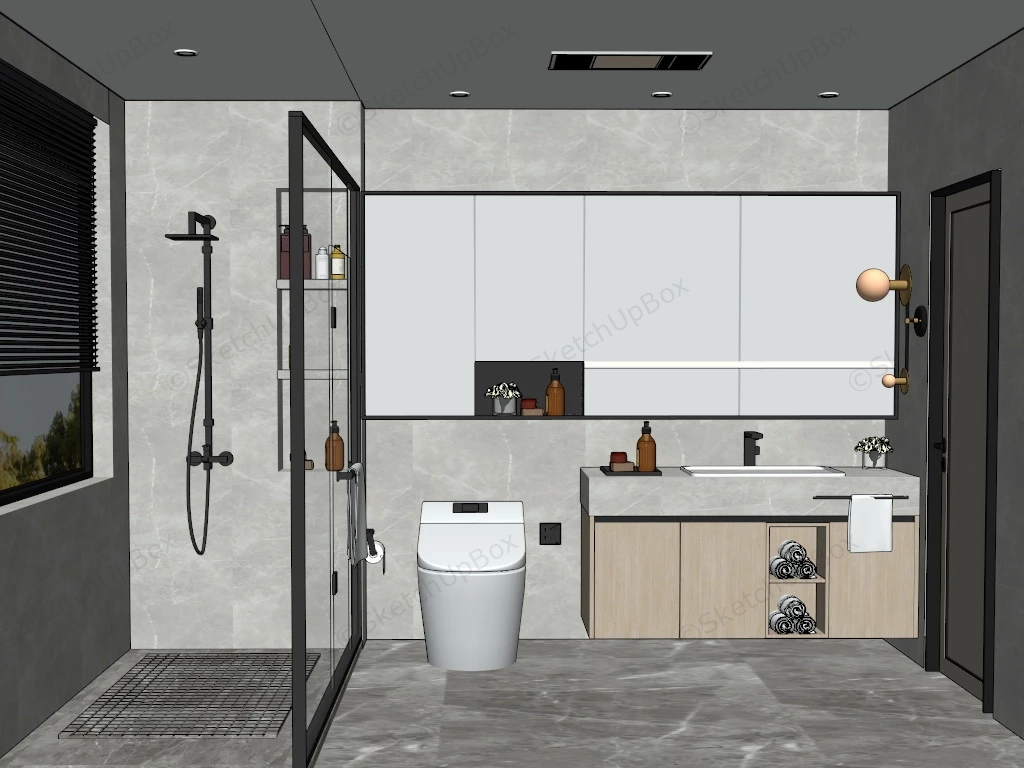 Modern Small Bathroom Ideas sketchup model preview - SketchupBox