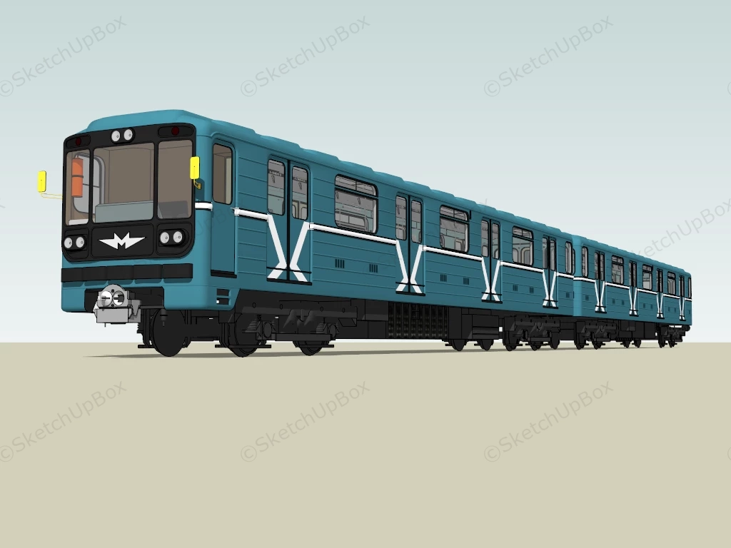 Metro Train sketchup model preview - SketchupBox