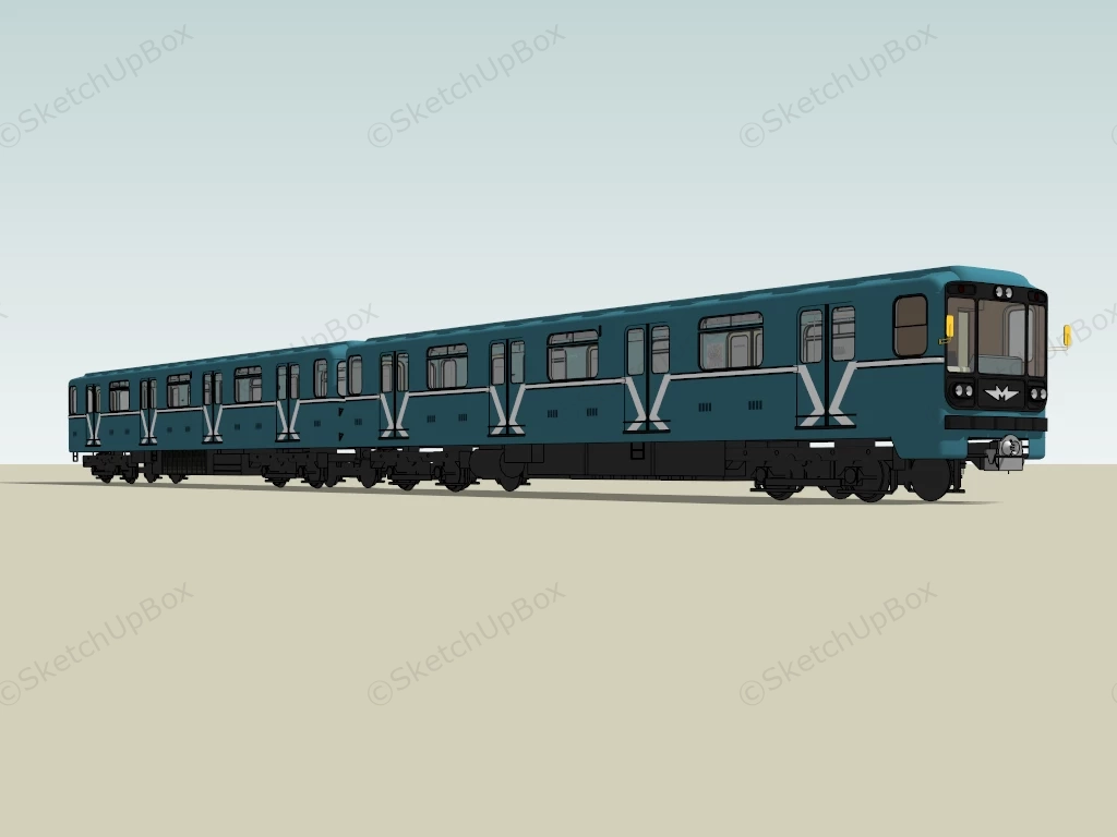 Metro Train sketchup model preview - SketchupBox