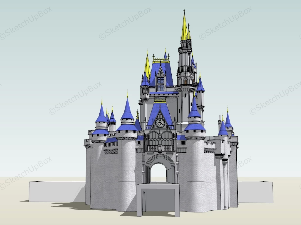 Disney Princess Castle sketchup model preview - SketchupBox