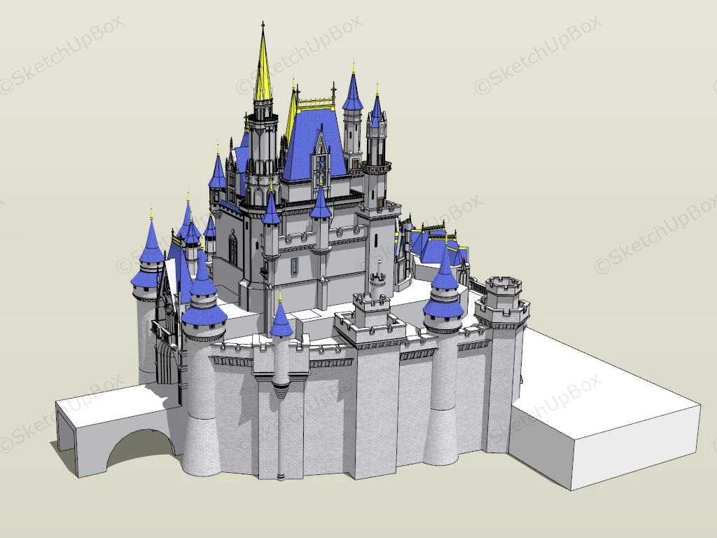 Disney Princess Castle sketchup model preview - SketchupBox