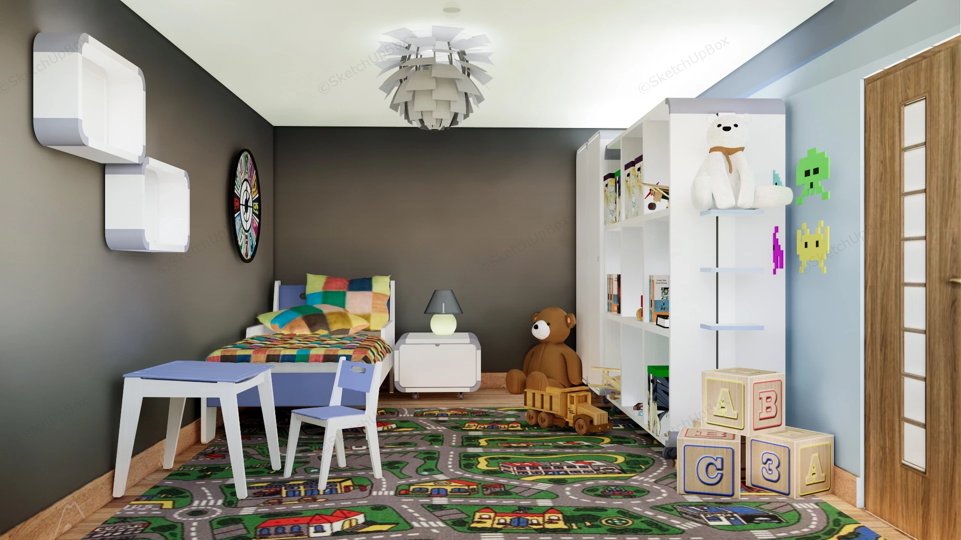 Toddler Bedroom Idea sketchup model preview - SketchupBox