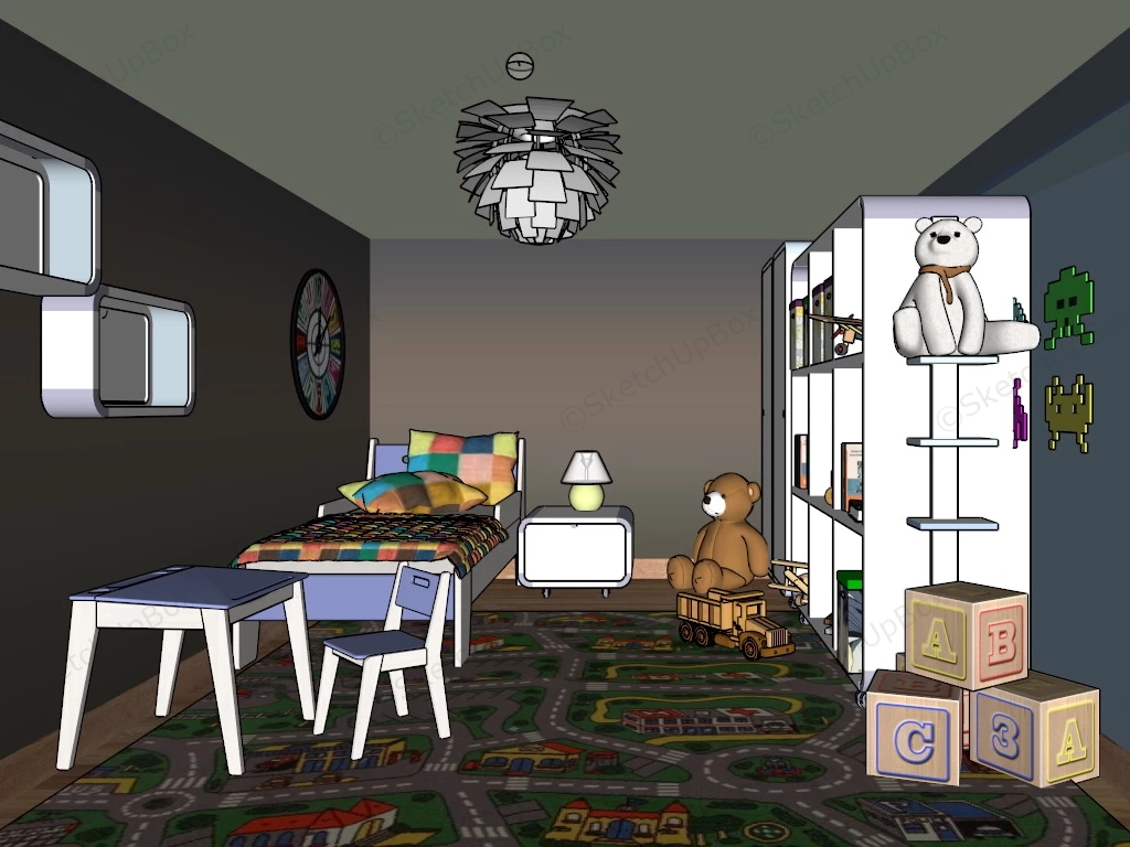 Toddler Bedroom Idea sketchup model preview - SketchupBox