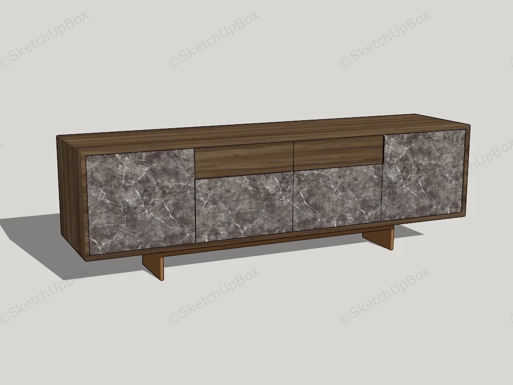 Rustic Modern Tv Stand sketchup model preview - SketchupBox