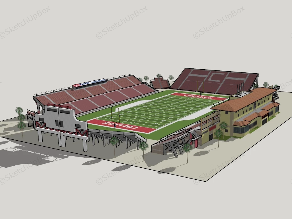 College Football Stadium sketchup model preview - SketchupBox