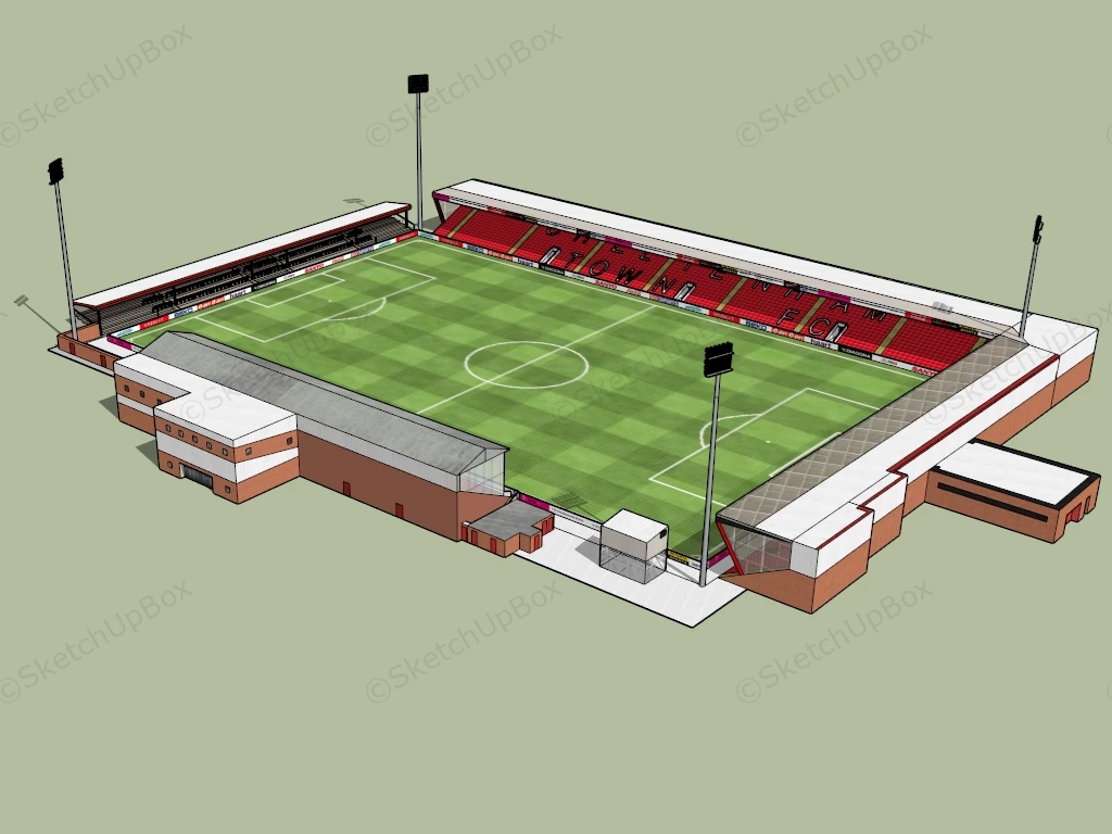 Cheltenham Town FC Stadium sketchup model preview - SketchupBox